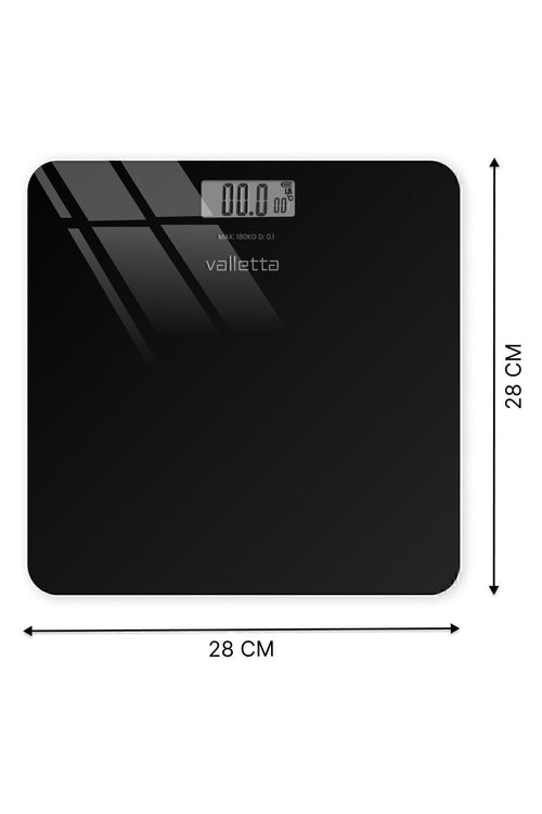 Echo Pil Hediyeli Dijital Cam Baskül Tartı 180 Kg Lcd Ekranlı Siyah