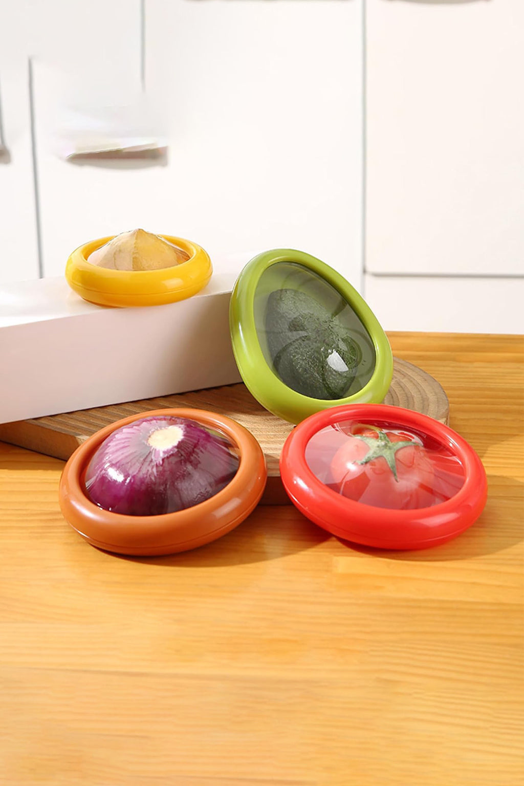 Nabunaga 4 Parça Gıda Ve Meyve Saklama Kabı Avokado Koruyucu Ve Domates, Limon Saklama Kabı