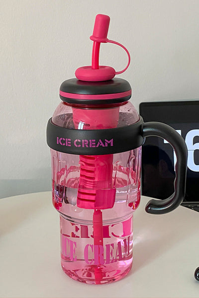 Longinus Bpa İçermez Kolay Taşınabilir Detoks Bölmeli Su Matarası 1300ML (1.3L) Fuşya