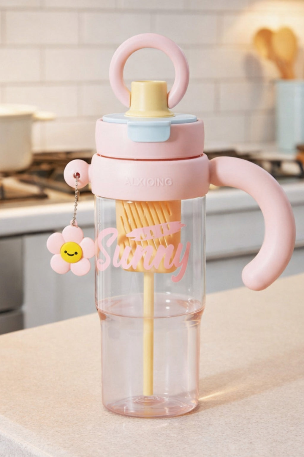 Portosino Bpa İçermez Kolay Taşınabilir Detoks Bölmeli Su Matarası 1200ML (1.2L) Pembe