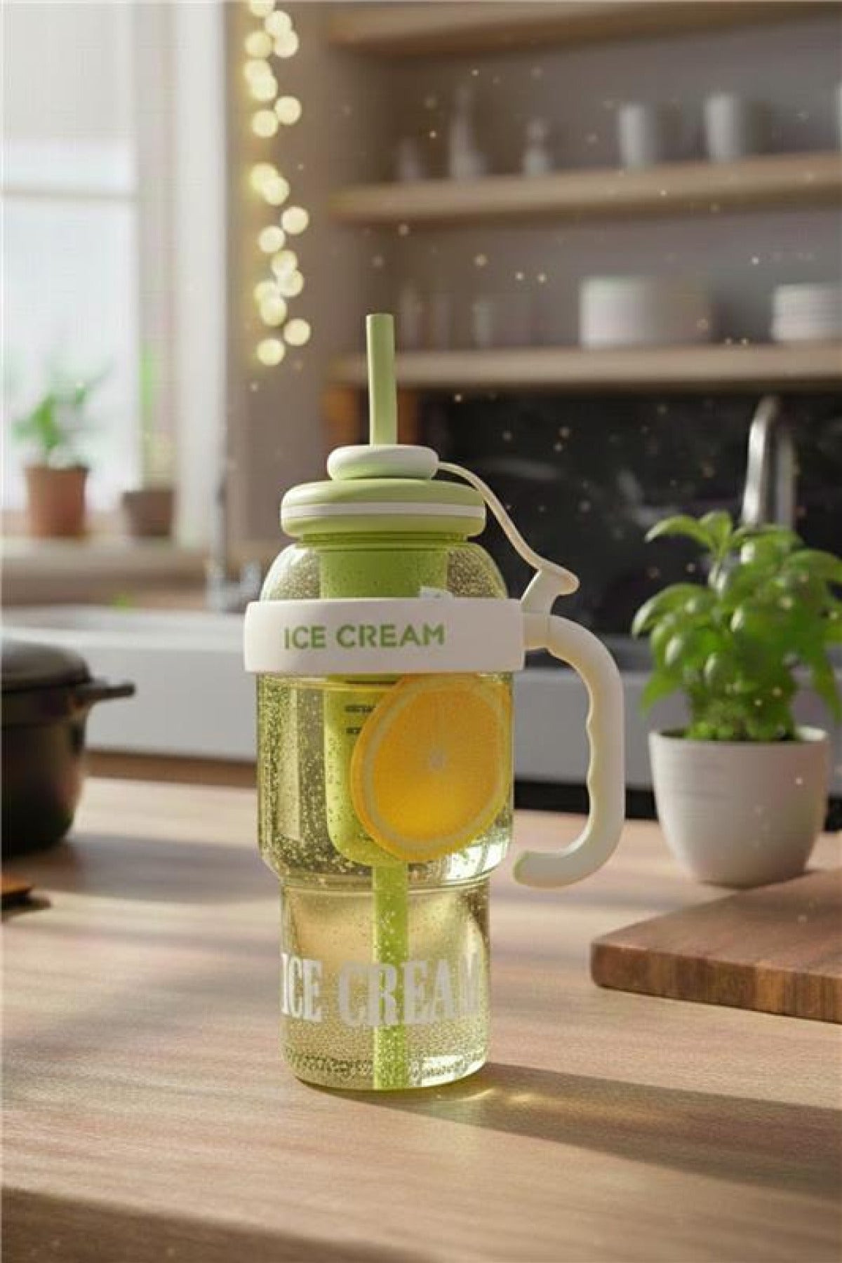 Longinus Bpa İçermez Kolay Taşınabilir Detoks Bölmeli Su Matarası 1300ML (1.3L) Yeşil
