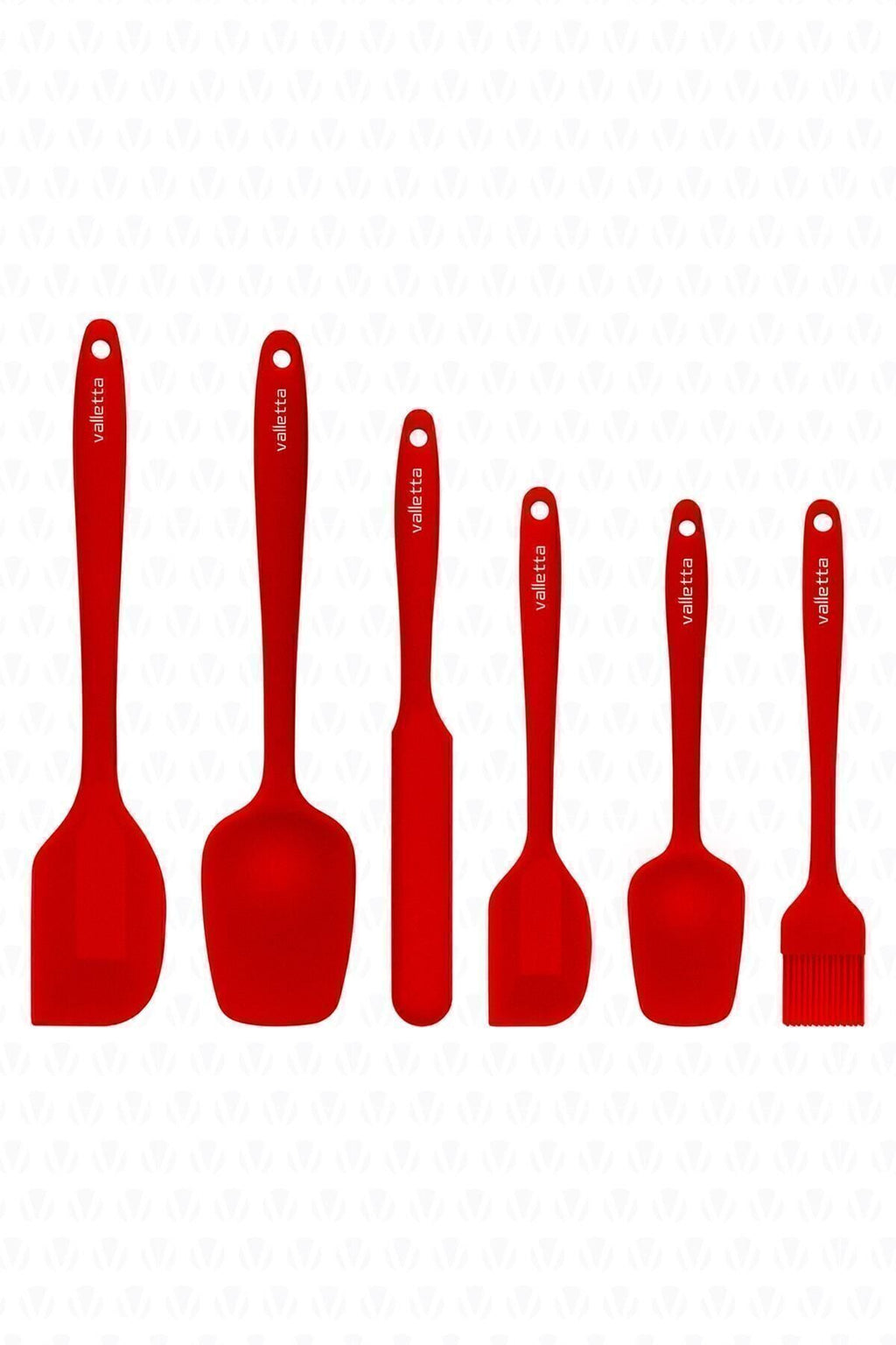 Drongo Isıya Dayanıklı Yanmaz Yapışmaz Silikon Spatula Seti 6 Parça Kırmızı