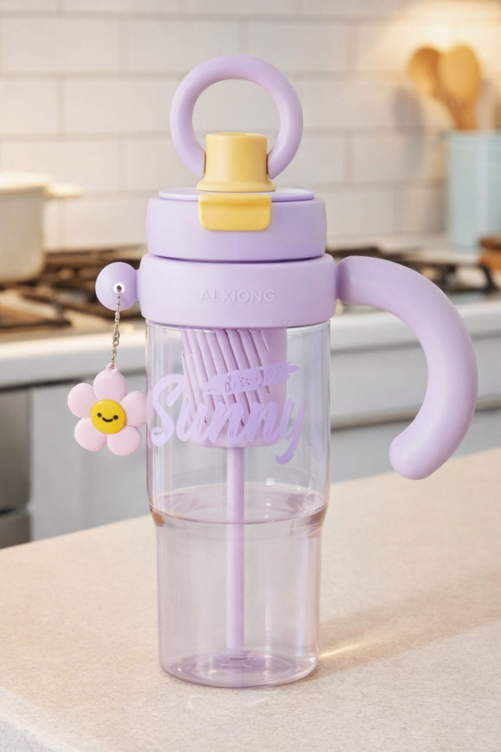 Portosino Bpa İçermez Kolay Taşınabilir Detoks Bölmeli Su Matarası 1200ML (1.2L) Mor