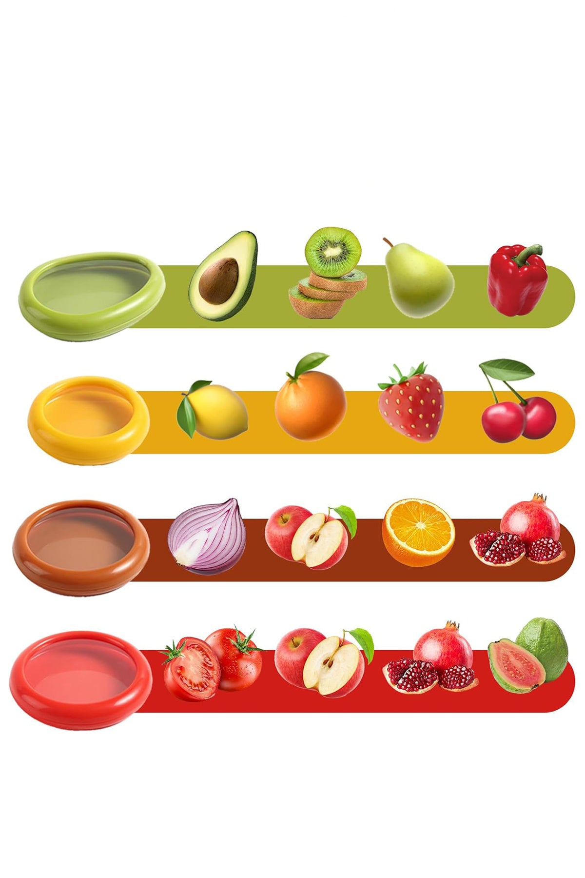 Nabunaga 4 Parça Gıda Ve Meyve Saklama Kabı Avokado Koruyucu Ve Domates, Limon Saklama Kabı