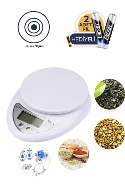 Sargasso Pil Hediyeli Mutfak Terazisi Dijital Tartı Lcd Ekranlı
