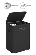 Paloma 100l Çift Yıkanabilir Bölmeli Katlanabilir Kumaş Kirli Çamaşır Sepeti Ink Black