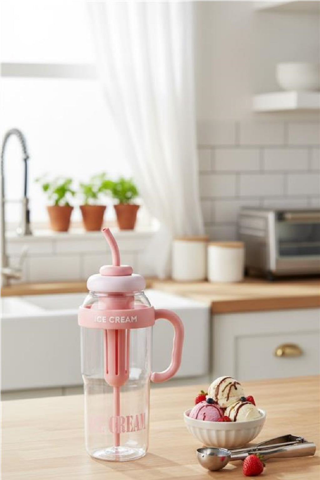 Longinus Bpa İçermez Kolay Taşınabilir Detoks Bölmeli Su Matarası 1300ML (1.3L) Pembe