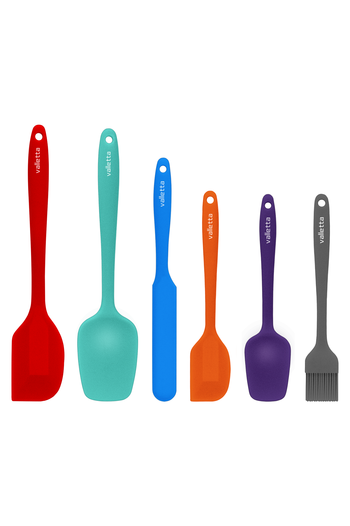 Drongo Isıya Dayanıklı Yanmaz Yapışmaz Silikon Spatula Seti 6 Parça Karışık Renkli