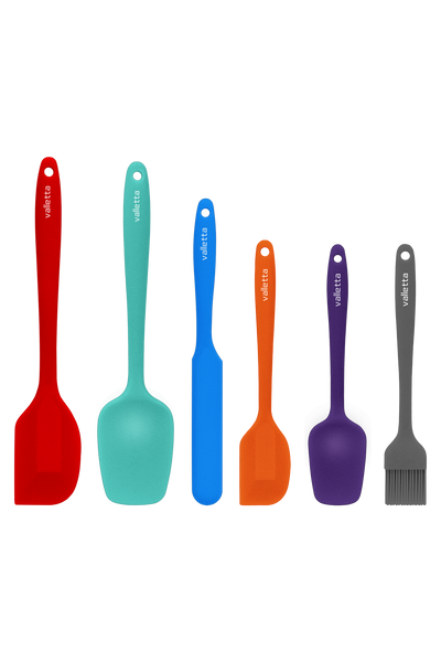 Drongo Isıya Dayanıklı Yanmaz Yapışmaz Silikon Spatula Seti 6 Parça Karışık Renkli