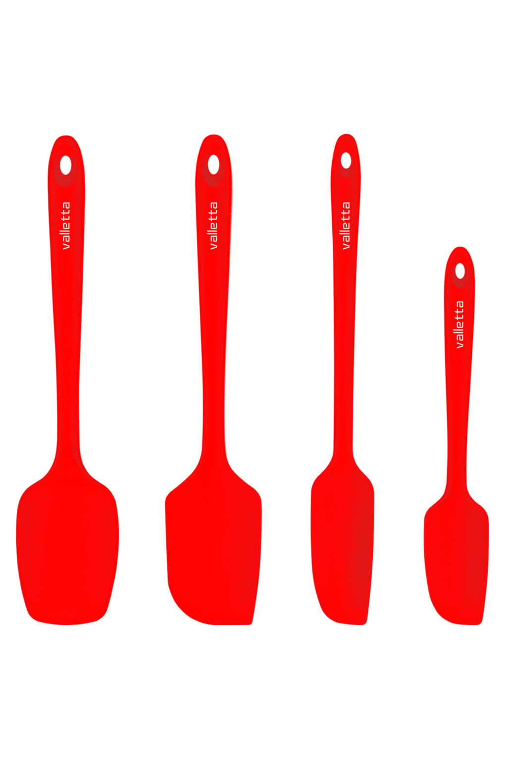 Osteris Isıya Dayanıklı Yanmaz Yapışmaz Silikon Spatula Seti 4 Parça Kırmızı