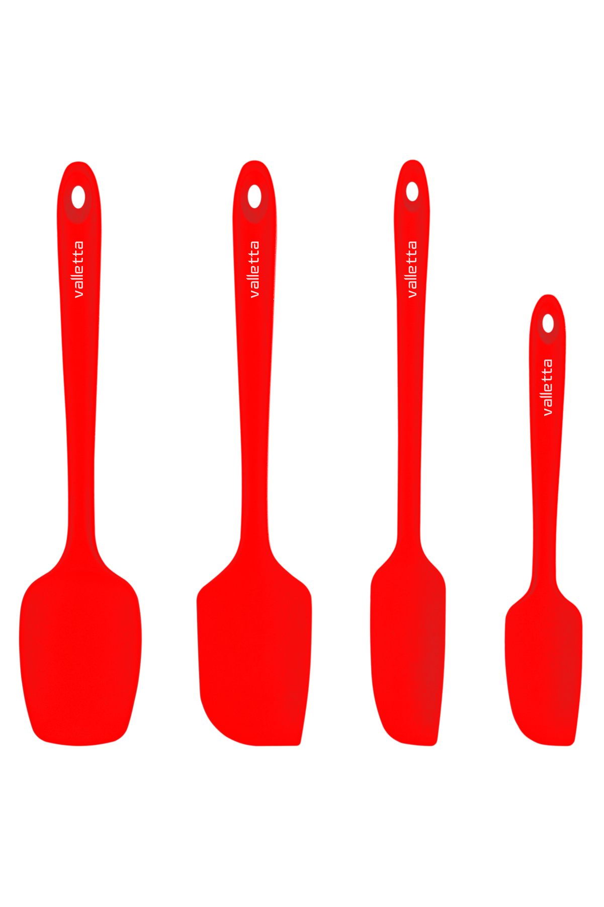 Osteris Isıya Dayanıklı Yanmaz Yapışmaz Silikon Spatula Seti 4 Parça Kırmızı