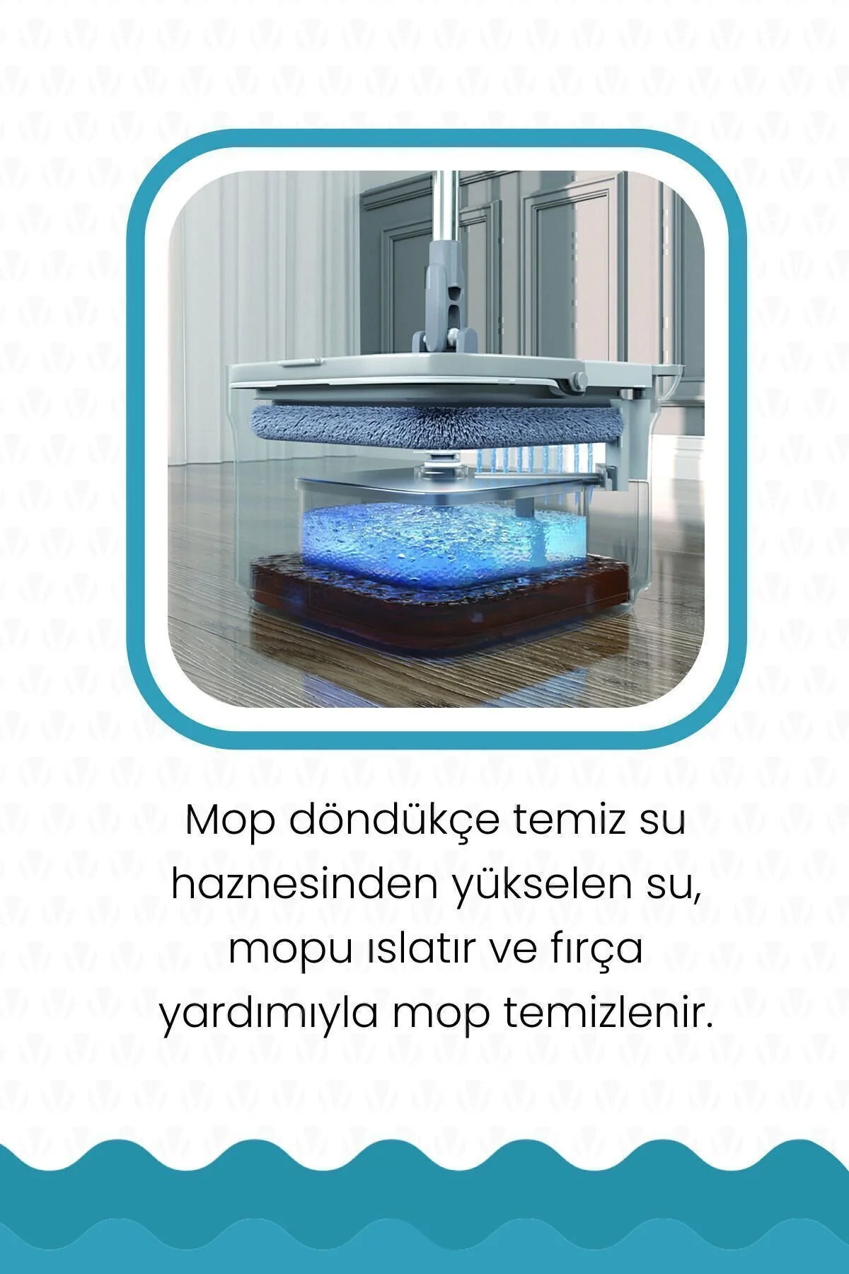 Lamonica 4 Mop Bezli Temiz Ve Kirli Suyu Ayıran Otomatik Temizlik Seti Mop Paspas